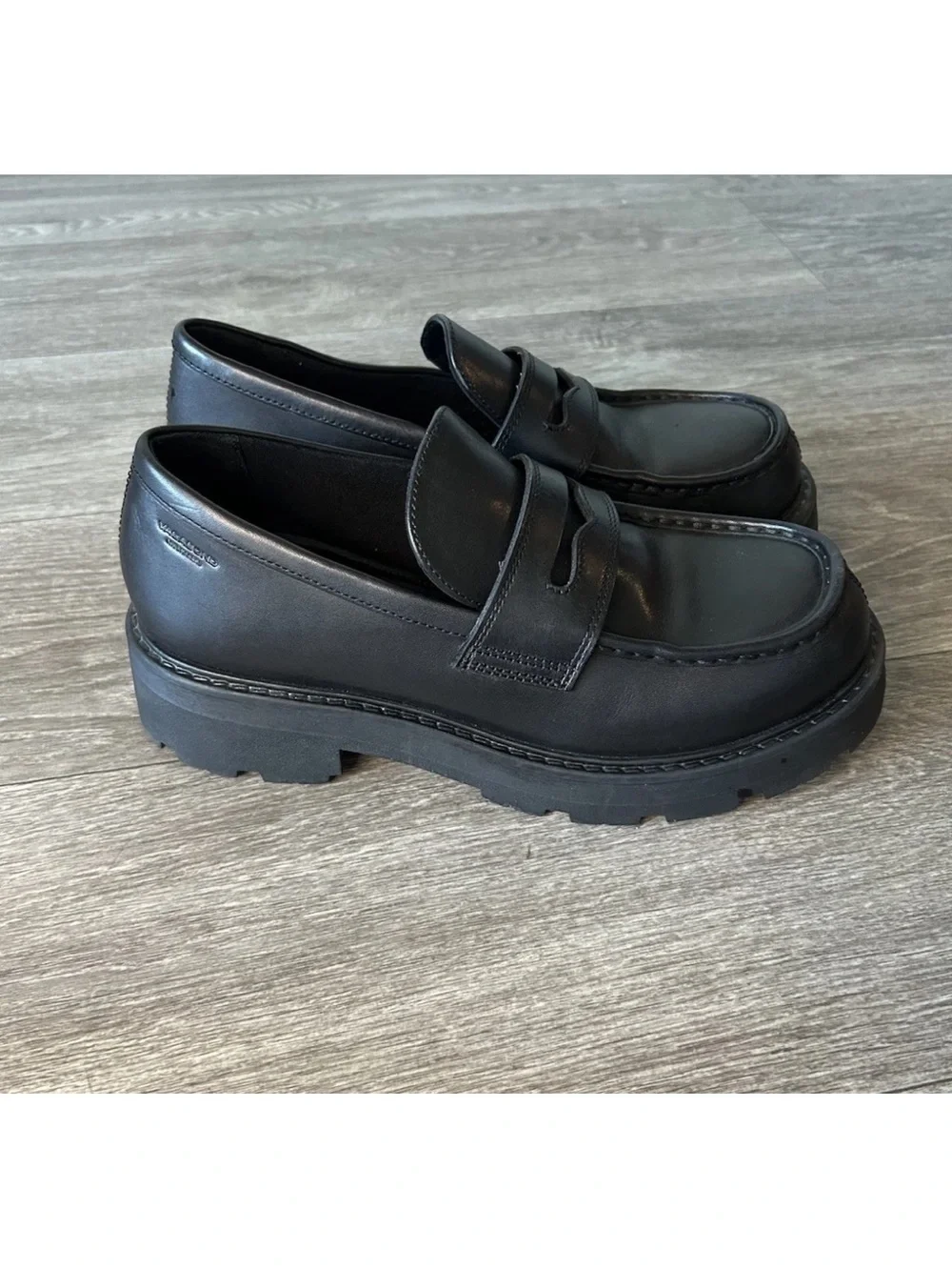 Vagabond Shoemakers Cosmo 2.0 Black Leather Platform Loafers US 10